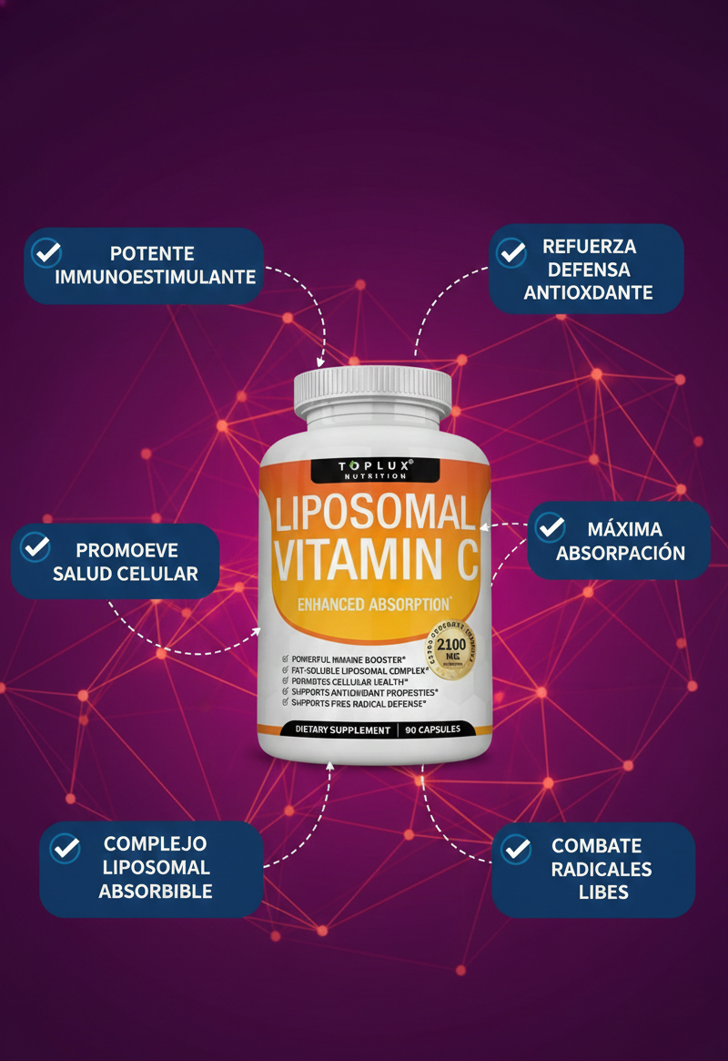 Liposomal Vitamina C Por 90 Cap: Refuerza tu sistema inmune diario