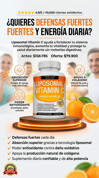 Liposomal Vitamina C Por 90 Cap: Refuerza tu sistema inmune diario